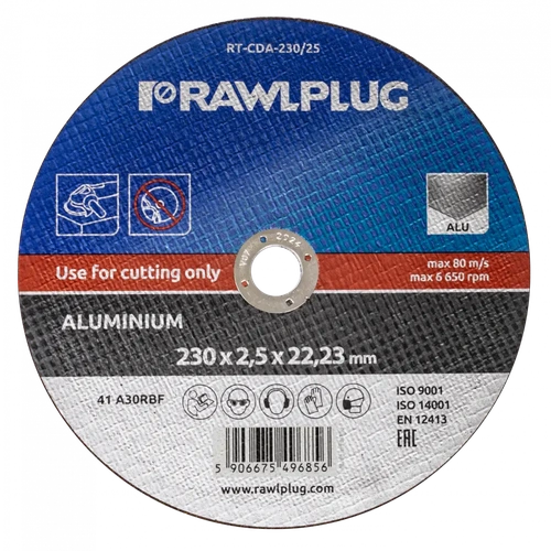 Отрезной круг для алюминия RAWLPLUG Ø125 мм, толщина 1,6 мм RT-CDA-125/16