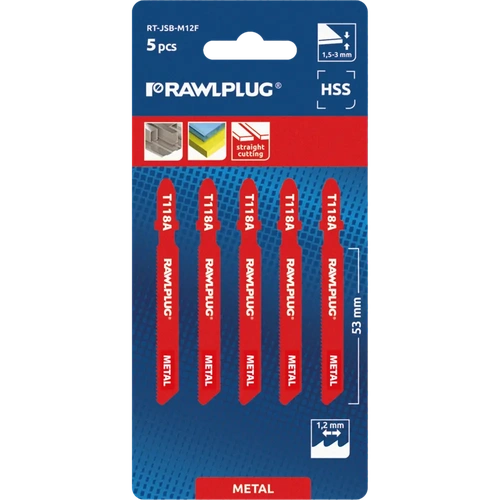 Полотна для лобзиков по металлу RAWLPLUG 12 мм RT-JSB-M12F