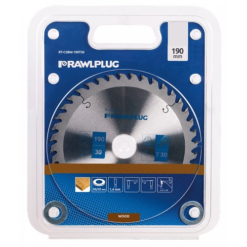 Пила дисковая для дерева RAWLPLUG Ø184 мм, 24 зуба RT-CSBW-184T24
