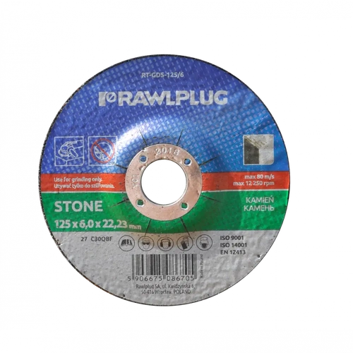 Диск корундовый по камню RAWLPLUG Ø125×6,0×22,23 мм RT-GDS-125/6